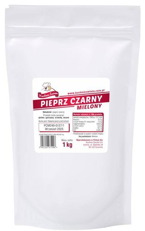 Pieprz czarny mielony 1kg/10 K.Świata
