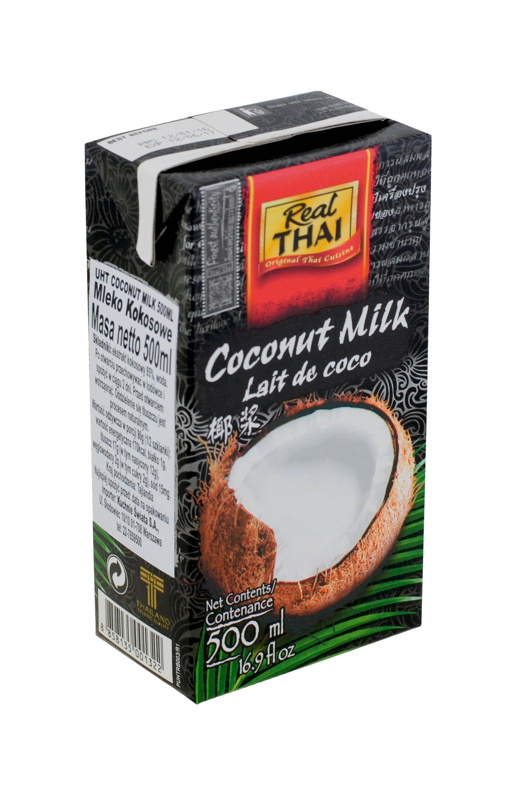 Kokosowe mleczko 85%/tł.19% UHT 500ml/24 Real Thai