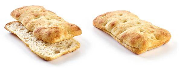 Schiacciata chleb pszenny płaski 100g, 16x9cm, 32 szt/3,2kg/krt La Lorraine 5002100