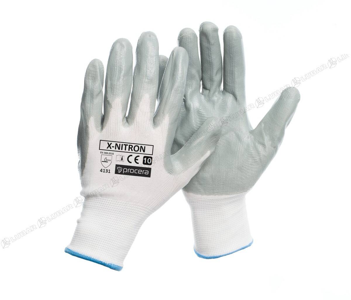 Rękawice ochronne BHP powlekane nitrylem X-NITRON r. 9