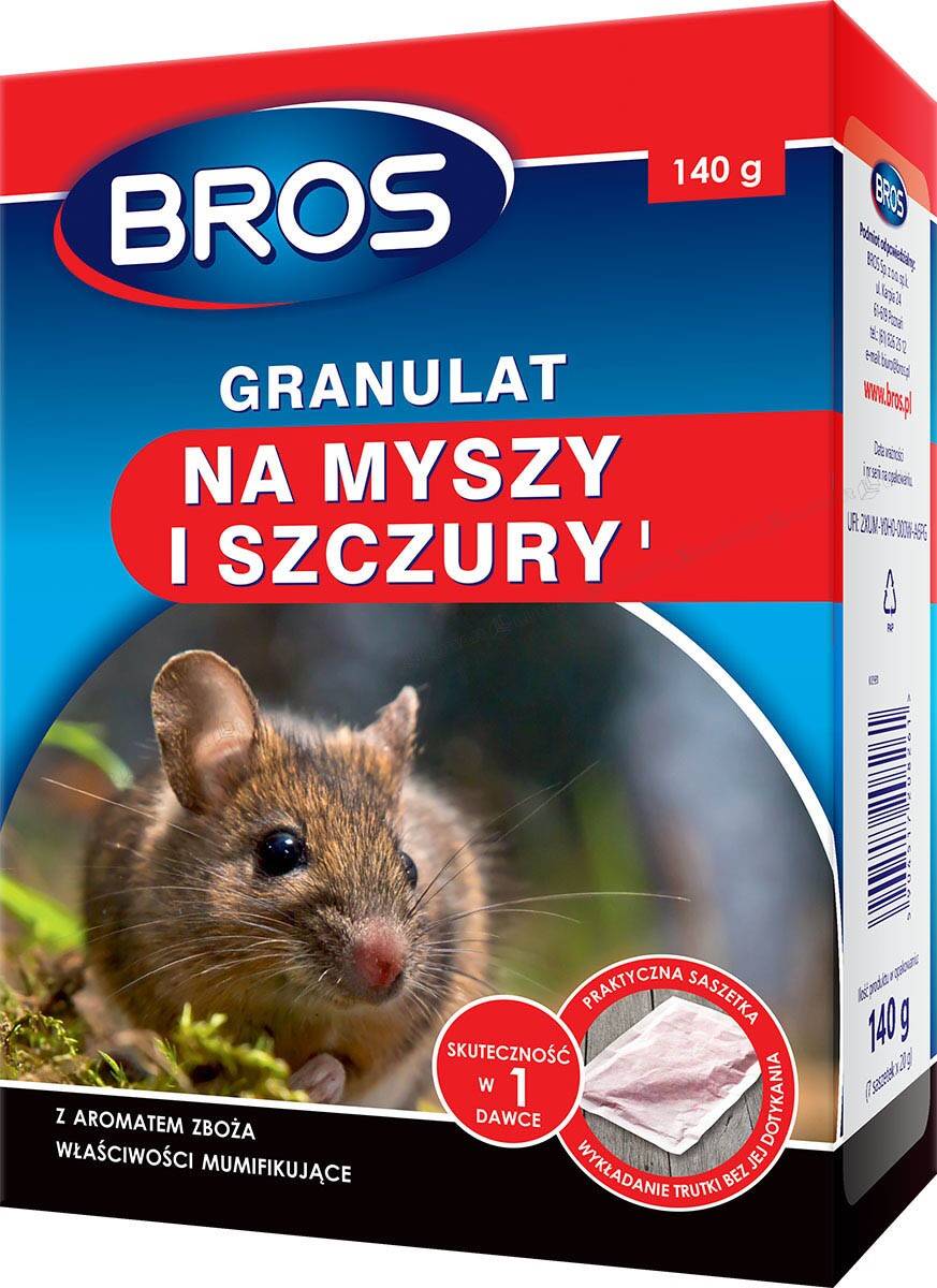 Granulat na myszy i szczury 140 g BROS*