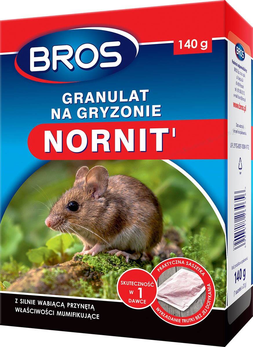 Granulat na gryzonie NORNIT 140 g BROS