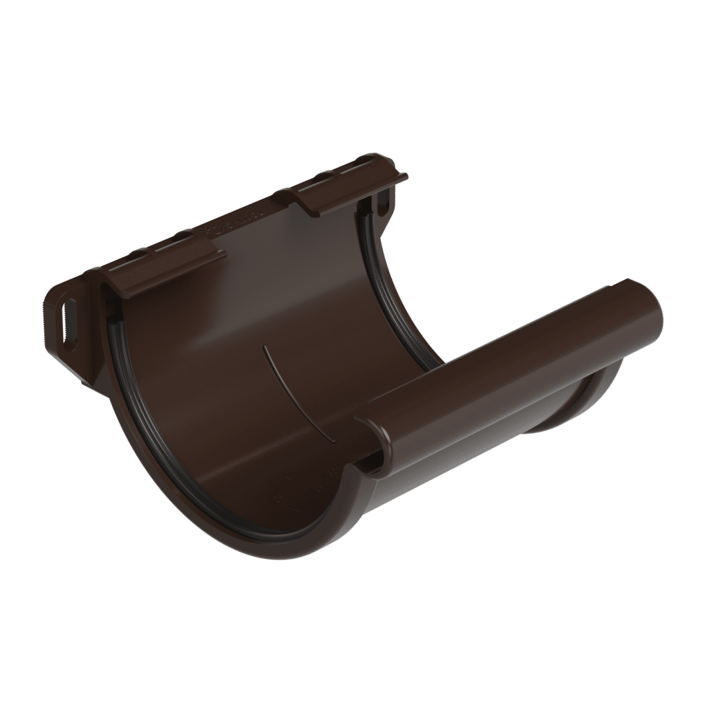 Łącznik rynny 130 mm PVC czekoladowy brąz Galeco