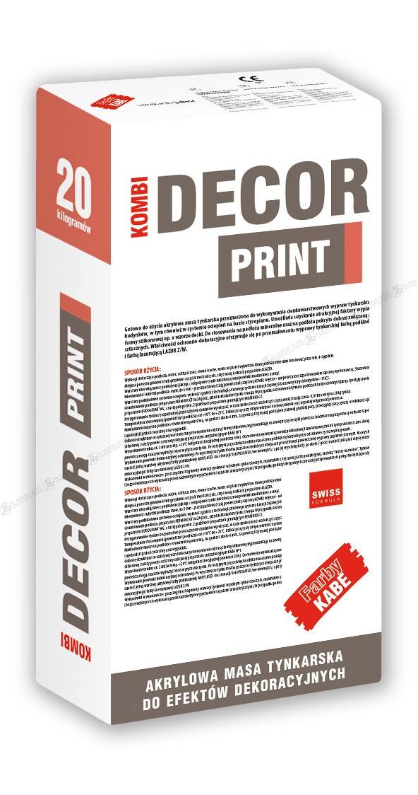 Zaprawa tynkarska do efektów dekoracyjnych Kabe Kombi Decor Print 25 kg