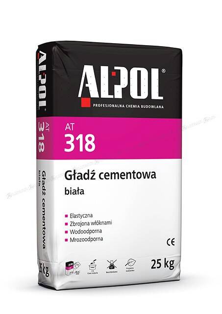 Gładź cementowa AT 318 25 kg typ GP biała ALPOL