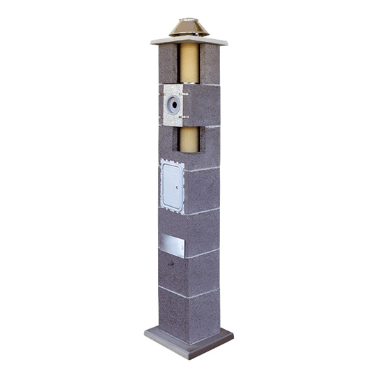 Komin systemowy LEIER TURBO S z wentylacją fi 10 cm, 8 m