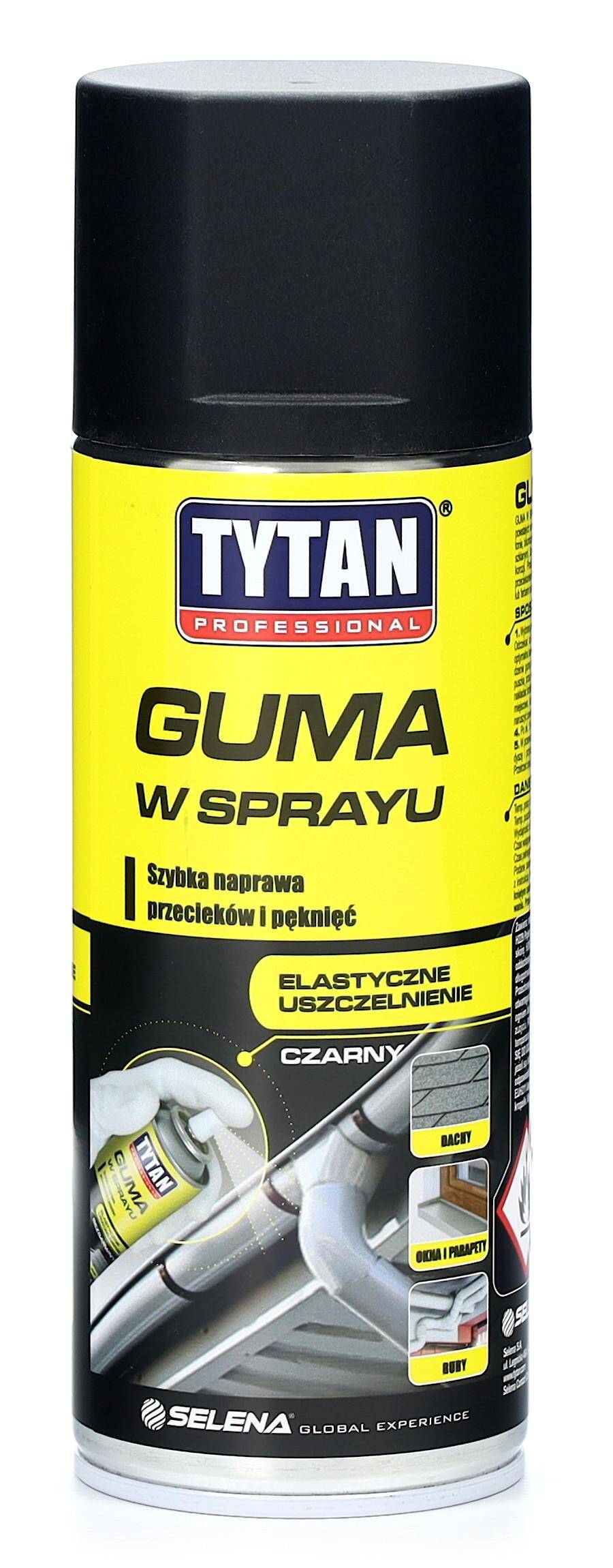 Guma w sprayu TYTAN Professional 400 ml czarna uszczelniacz szybka naprawa