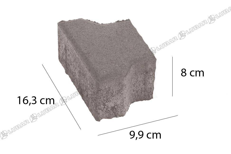 Kostka brukowa Podwójne T 8 cm połówki szary (8,89 m²)