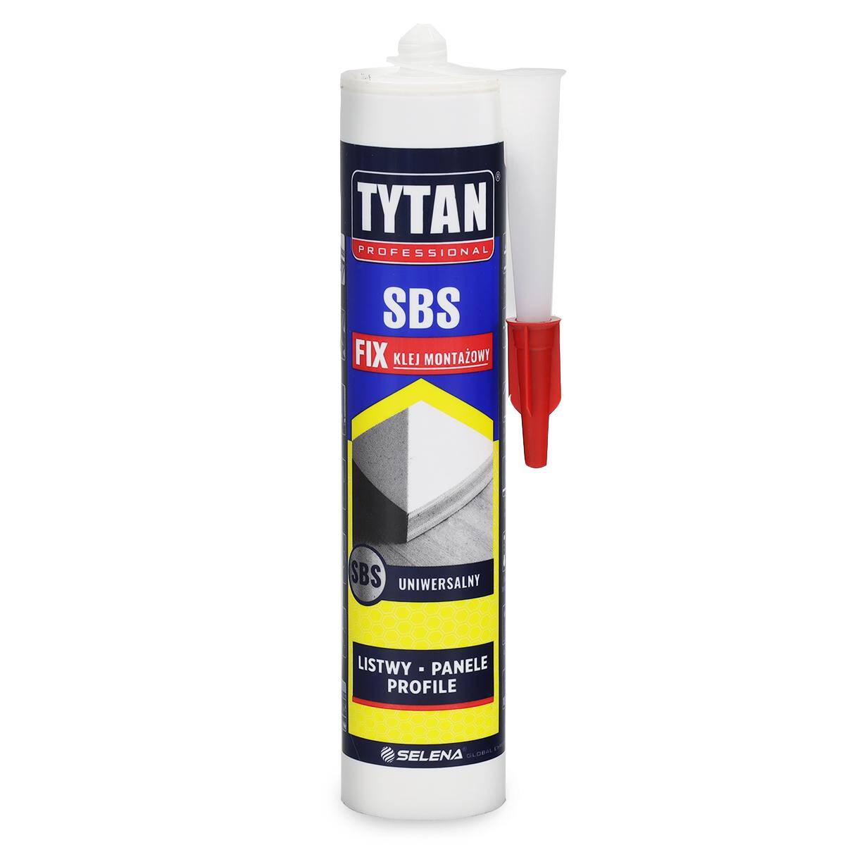 Klej montażowy Tytan SBS FIX listwy panele profile 290 ml żółty