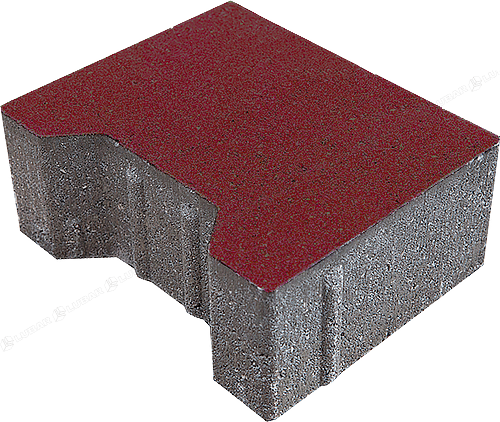 Kostka brukowa Podwójne T brzegowa 'C' 8 cm czerwona bez fazy BRUK (8,23 m²/pal)