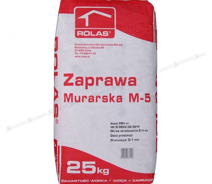 Zaprawa murarska M5  25kg ROLAS