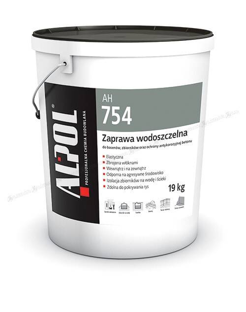 Zaprawa wodoszczelna do zbiorników oraz ochrony antykorozyjnej betonu AH 754 19 kg ALPOL