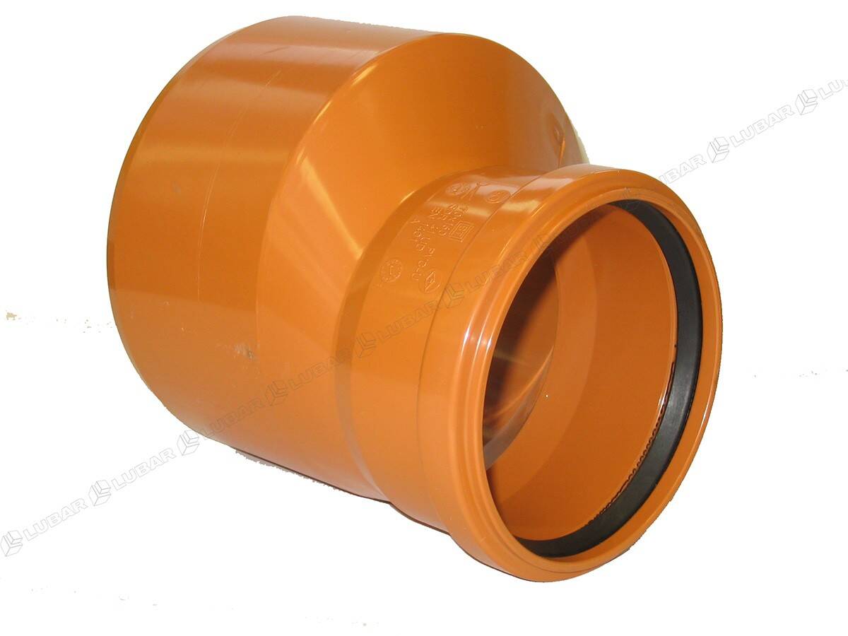 Redukcja kanalizacyjna PVC 200 / 160 mm pomarańczowa