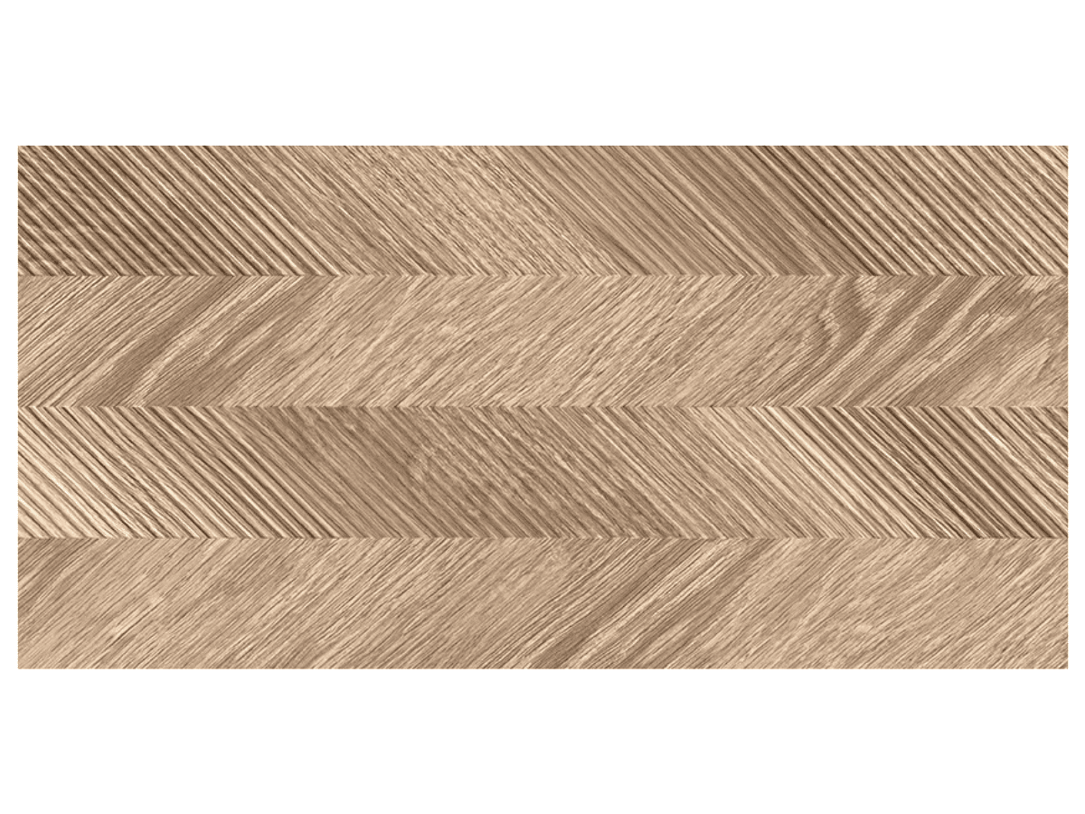 Płytka ścienna drewnopodobna 30x60 cm CHEVRON bronze structure mat Cersanit