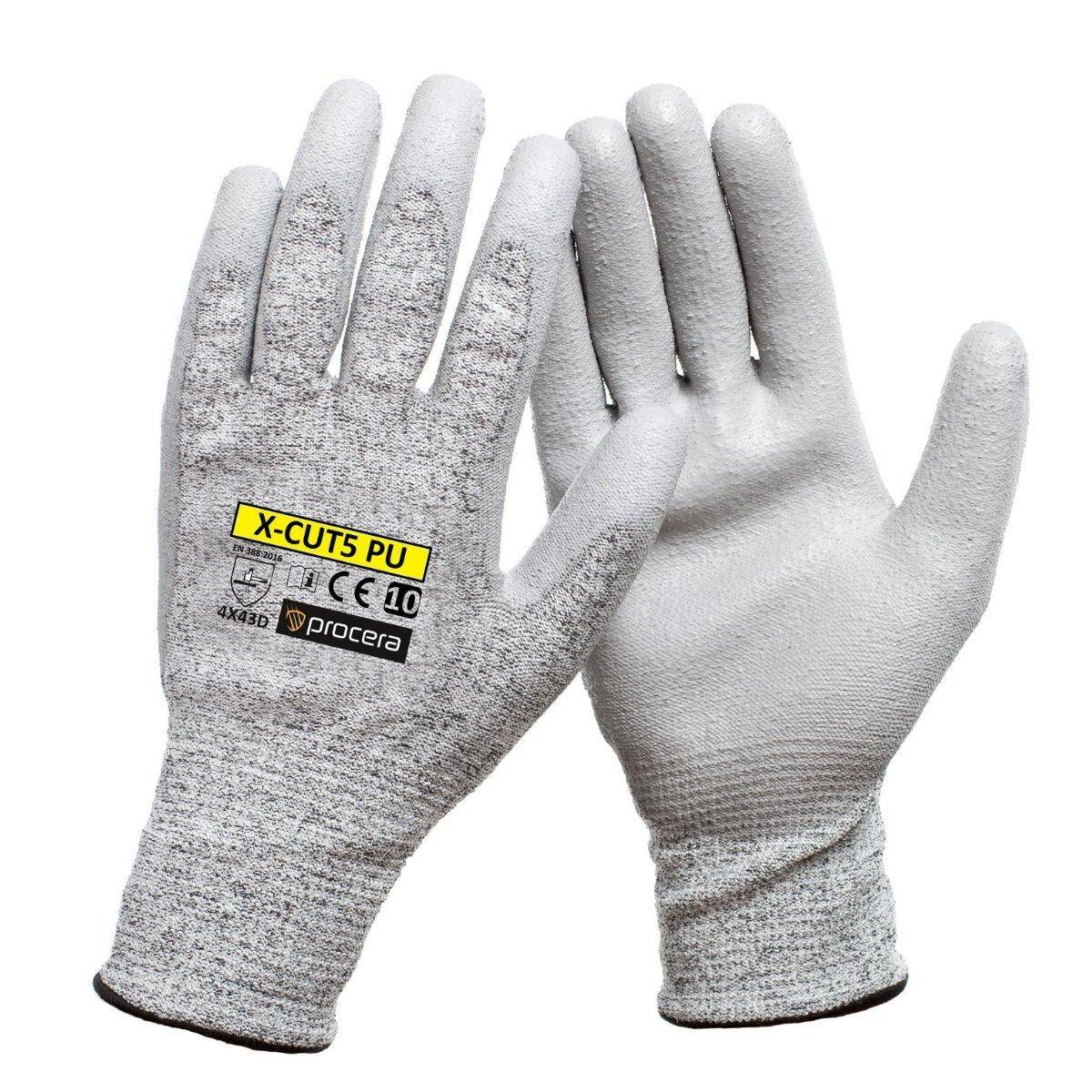 Rękawice ochronne BHP antyprzecięciowe X-CUT5 PU r. 10
