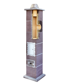 Komin systemowy LEIER SMART PLUS fi 18 cm z podwójną wentylacją, h=4,5 m