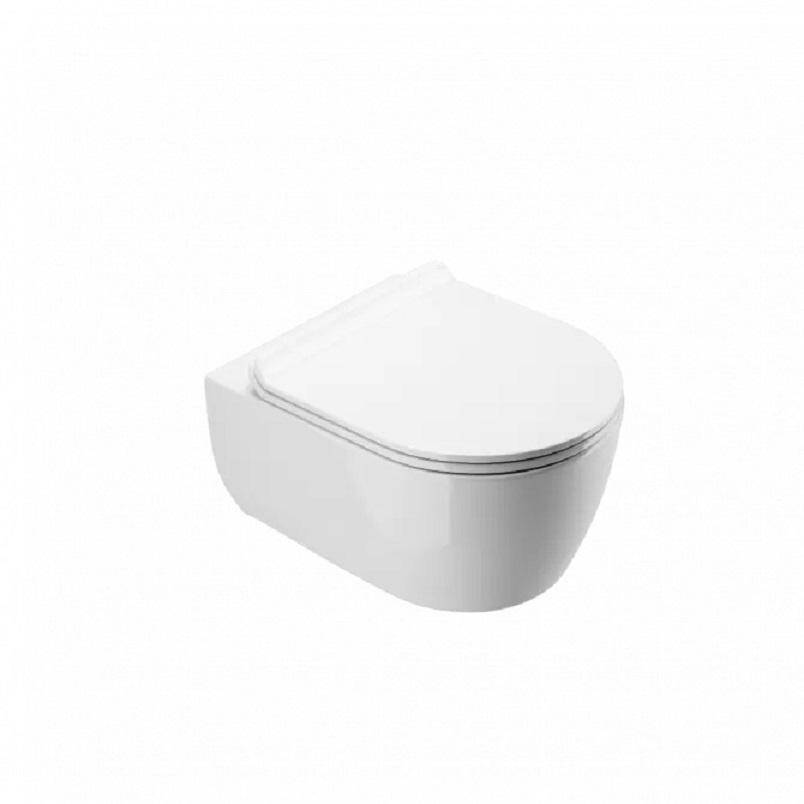 Zestaw WC miska zawieszana DOTO Pure Rim 48 bezrantowa z deską wolnoopadającą CEEX.1404.485.WH