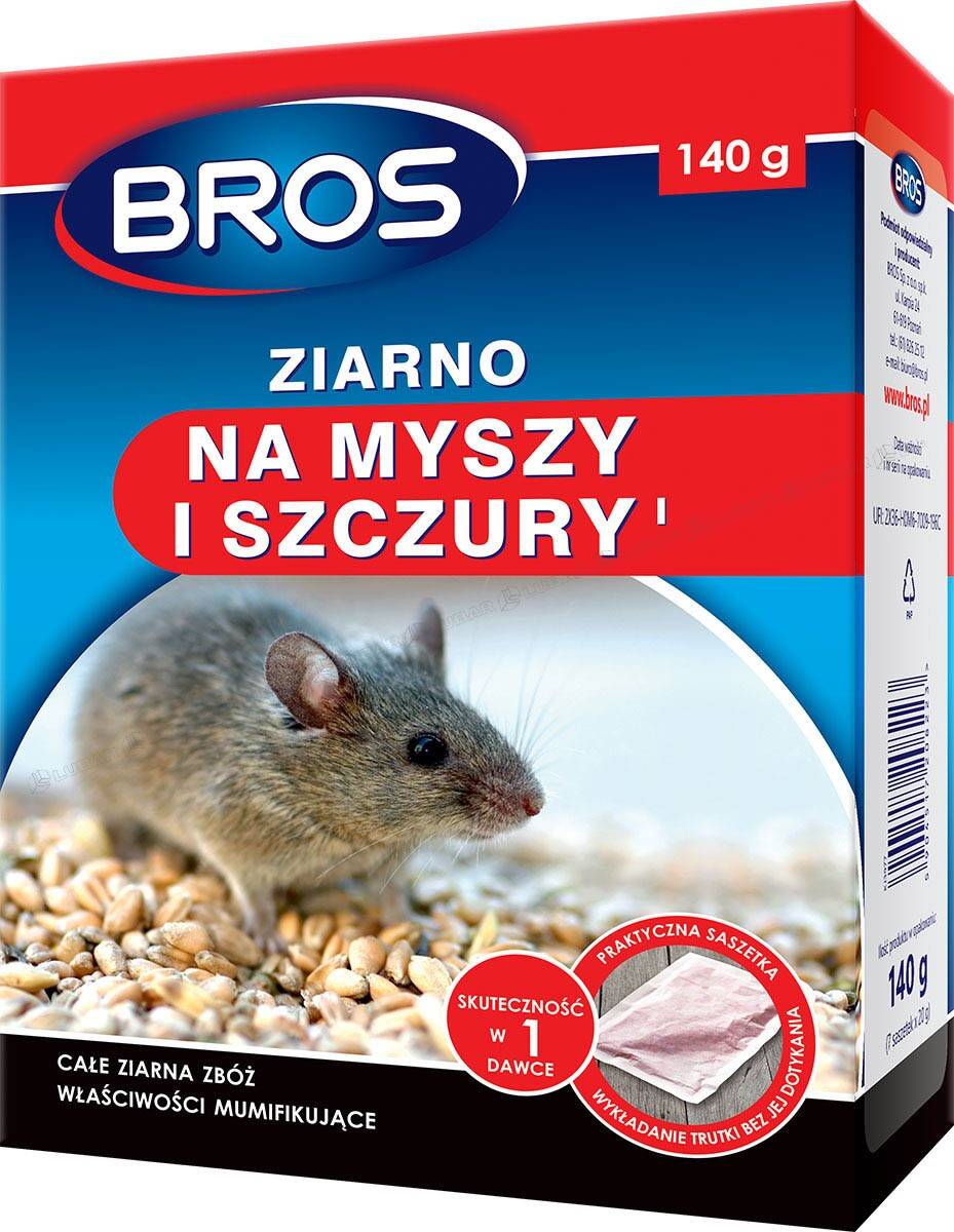 Ziarno na myszy i szczury 140 g BROS*