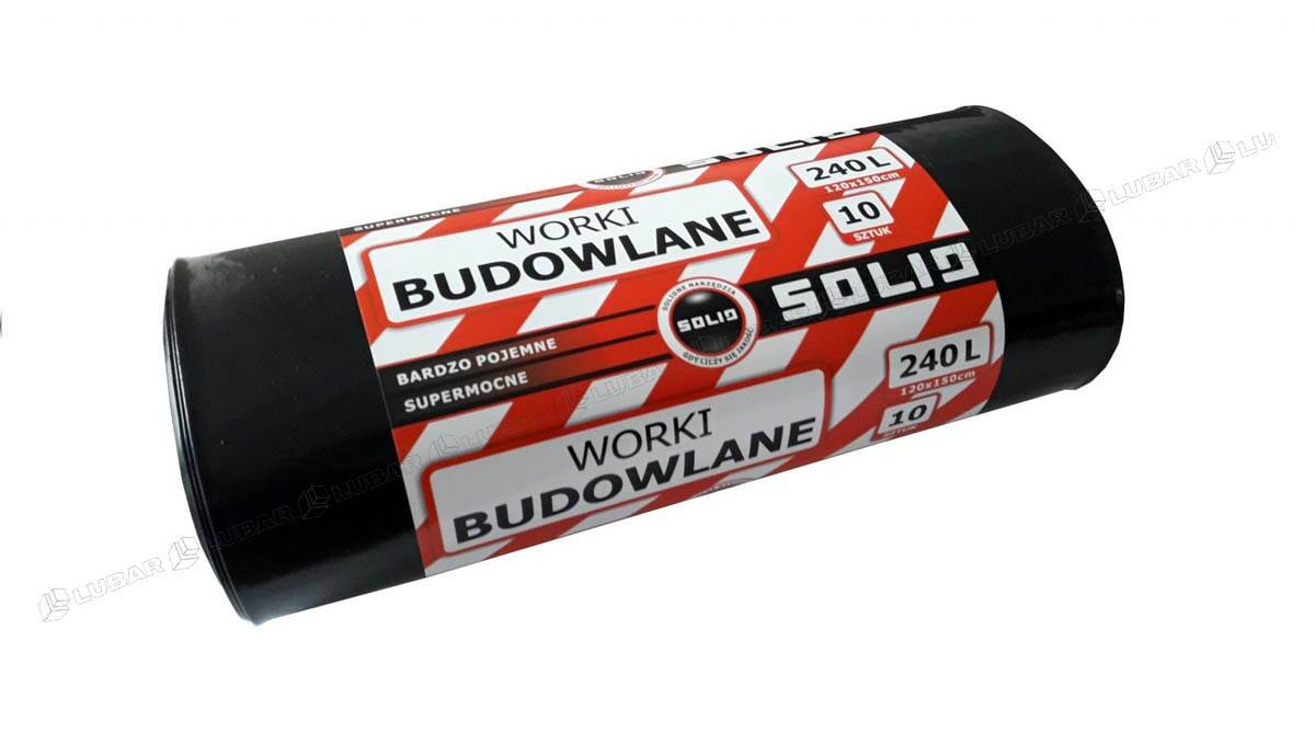 Worki na śmieci przemysłowe 240 l SOLID (10 szt)