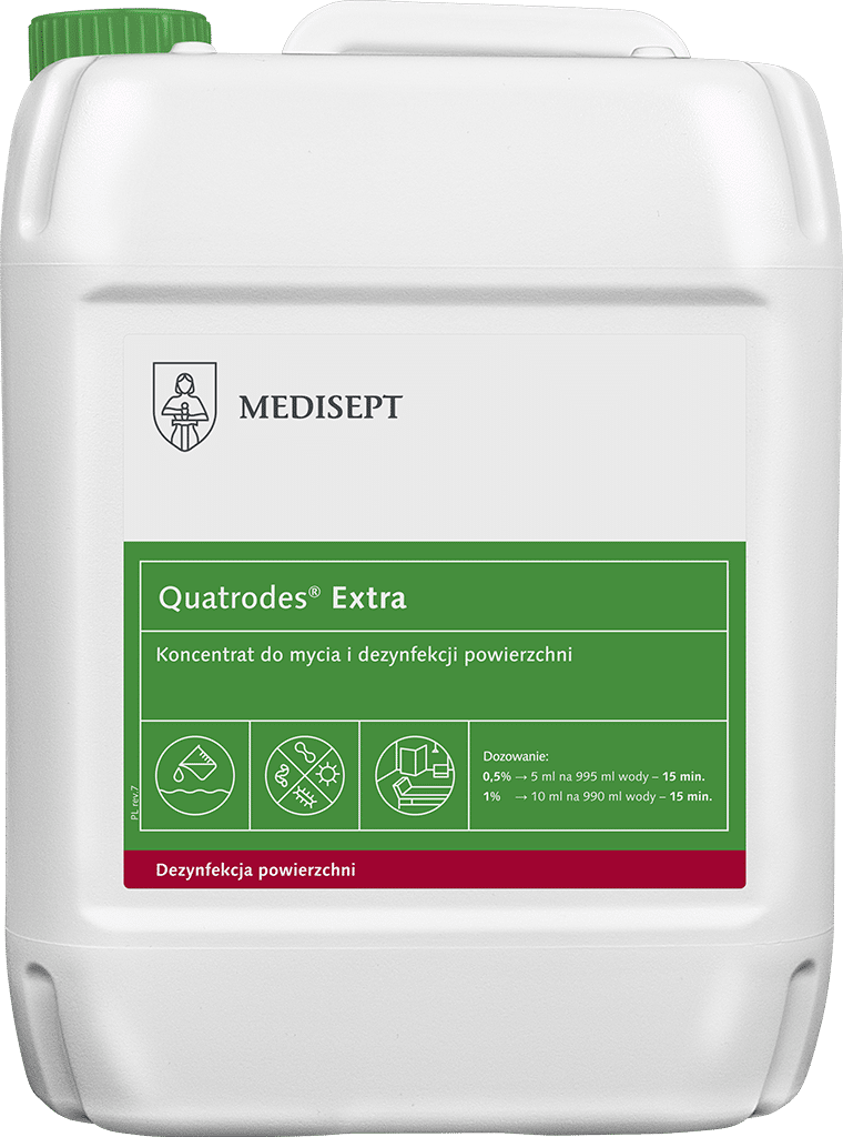 QUATRODES EXTRA 5L  - Koncentrat do mycia i dezynfekcji powierzchni - Medisept (Zdjęcie 1)