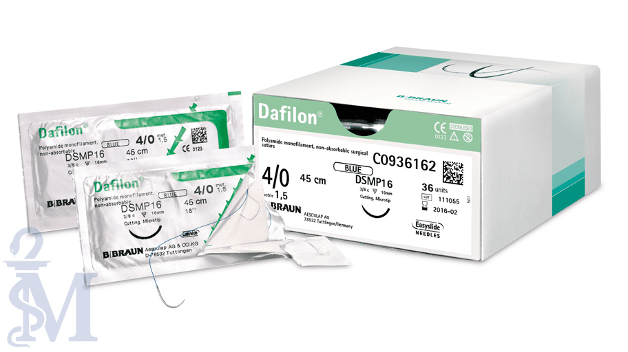 DAFILON 4/0 45CM  DSMP19 Micro C0916154 – 36 szt. nici chirurgiczne, szwy niewchłanialne monofilament (Zdjęcie 1)