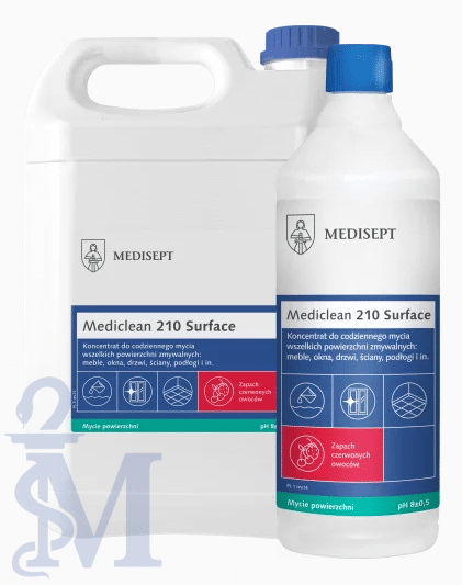 MEDICLEAN MC210 1L - Preparat do codziennego mycia wszelkich powierzchni zmywalnych: meble, okna, drzwi, ściany, podłogi