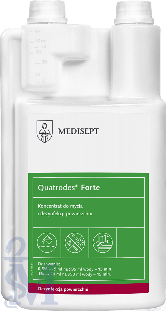 QUATRODES FORTE 1L  - Koncentrat do mycia i dezynfekcji powierzchni - Medisept