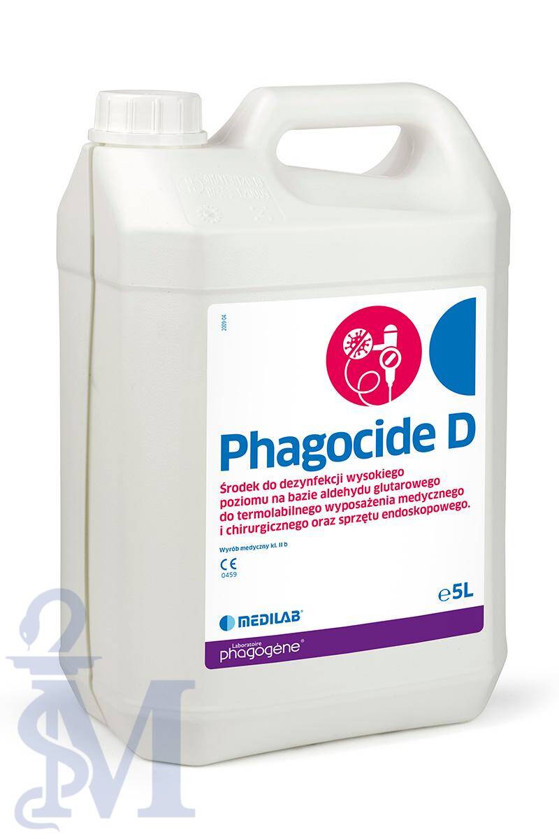 PHAGOCIDE D 5L  - dezynfekcja wyrobów medycznych wrażliwych na wysoką temperaturę - likwiduje Spory