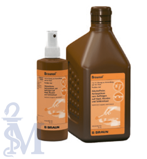 BRAUNOL 250ML - wodny roztwór powidonu jodu (PVP) do antyseptycznego leczenia skóry, błon śluzowych i ran - LEK (Zdjęcie 1)