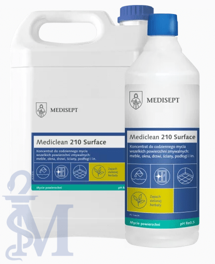MEDICLEAN MC210 5L - Preparat do codziennego mycia wszelkich powierzchni zmywalnych: meble, okna, drzwi, ściany, podłogi