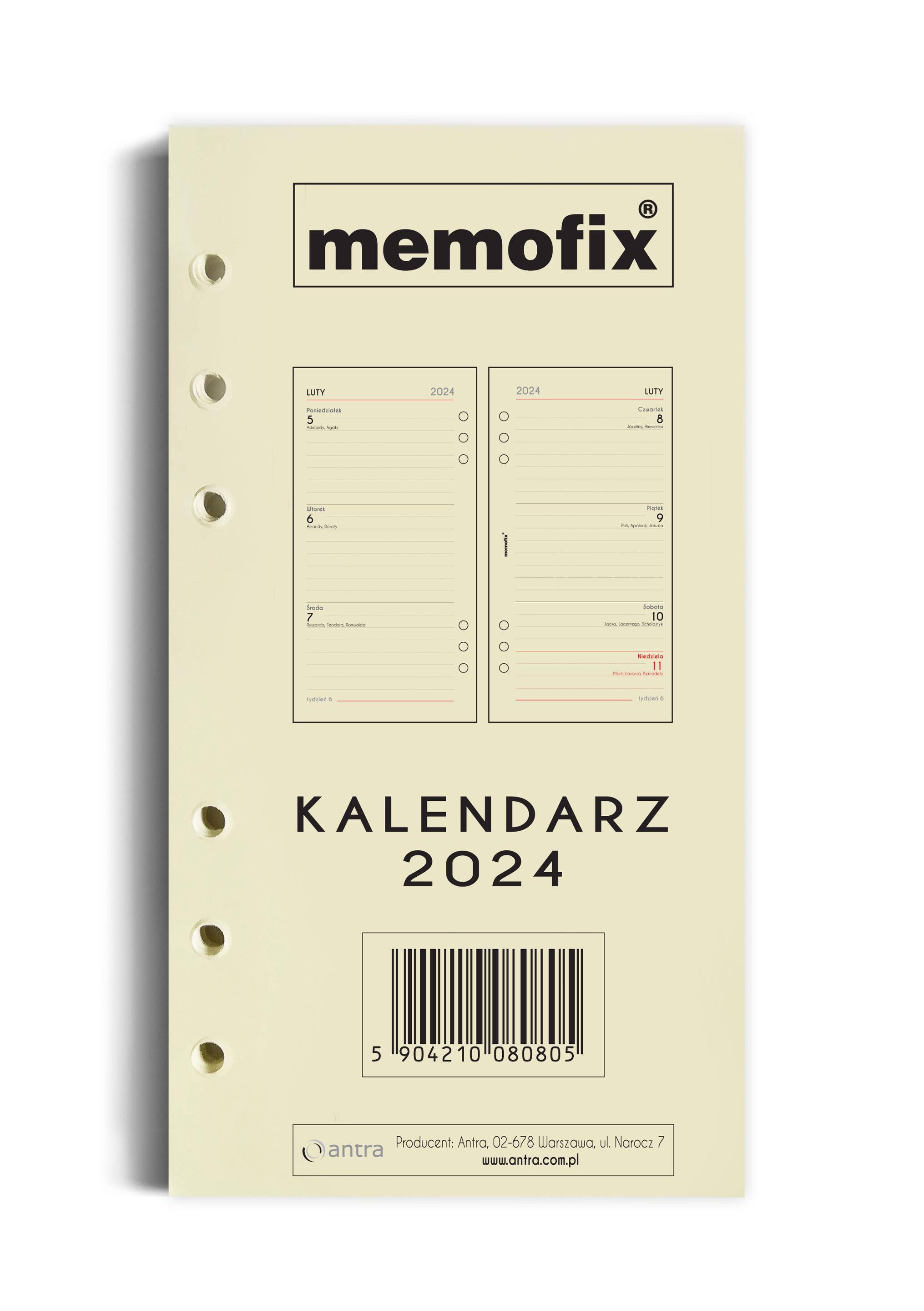 Wkład kalendarzowy 2024 B6 MEM/ST/TDW