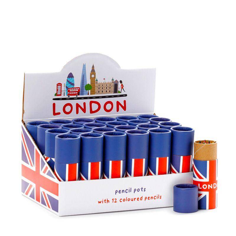 Zestaw 12 kolorowych kredek motyw brytyjski London