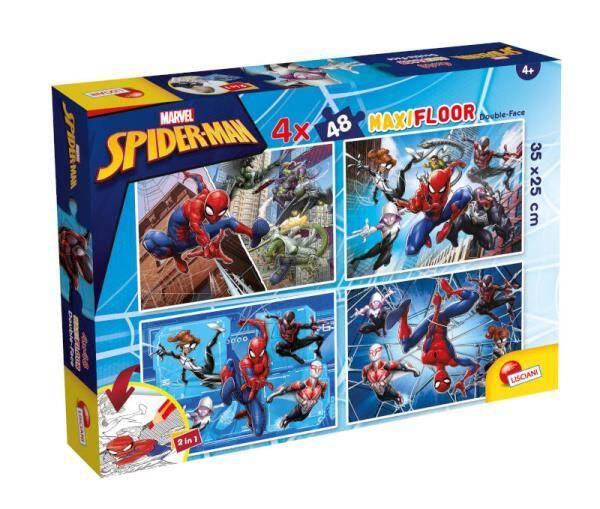 Puzzle podłogowe dwustronne Maxi Floor 4x48el Marvel Spiderman 100385 LISCIANI