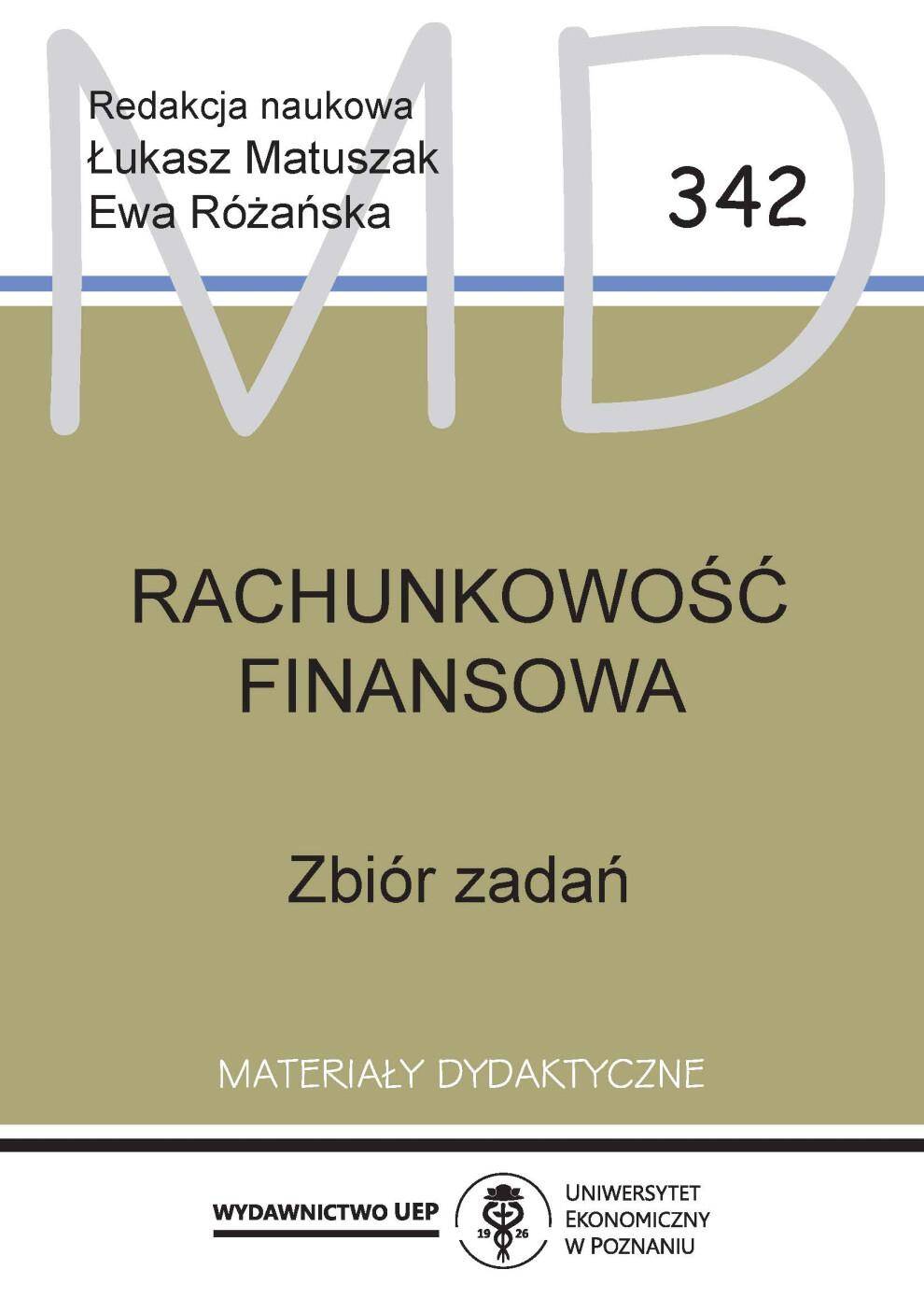 Rachunkowość finansowa. Zbiór zadań