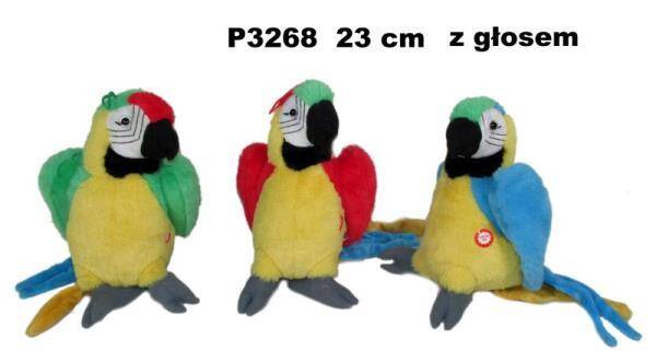 Maskotka Papuga 3 kolory 25cm 163875 SunDay