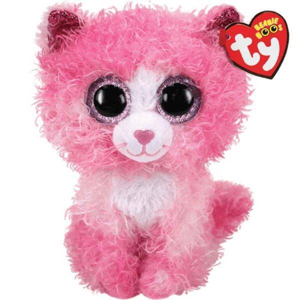 TY Beanie Boos REAGAN - różowy kot z kręconymi włosami 24cm, średni 36479