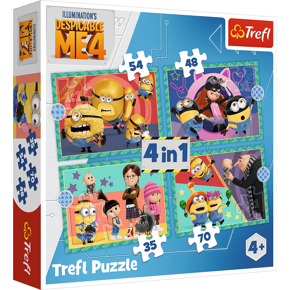 Puzzle 4w1 Zwariowane Minionki 34648