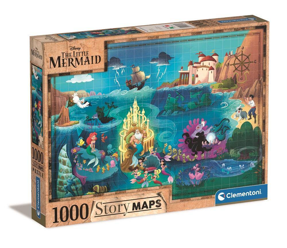 Puzzle 1000 Story maps mała Syrenka 39664