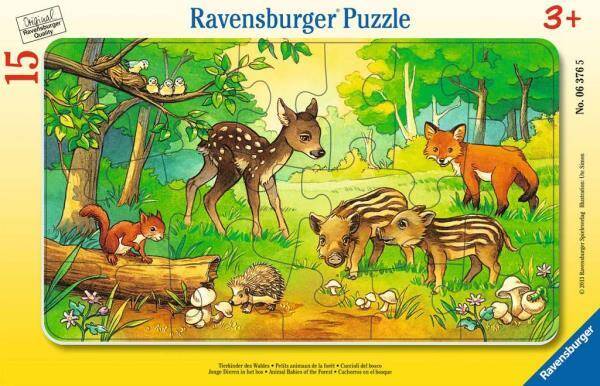 Puzzle 15el ramkowe Zwierzątka z lasu 063765 RAVENSBURGER p24