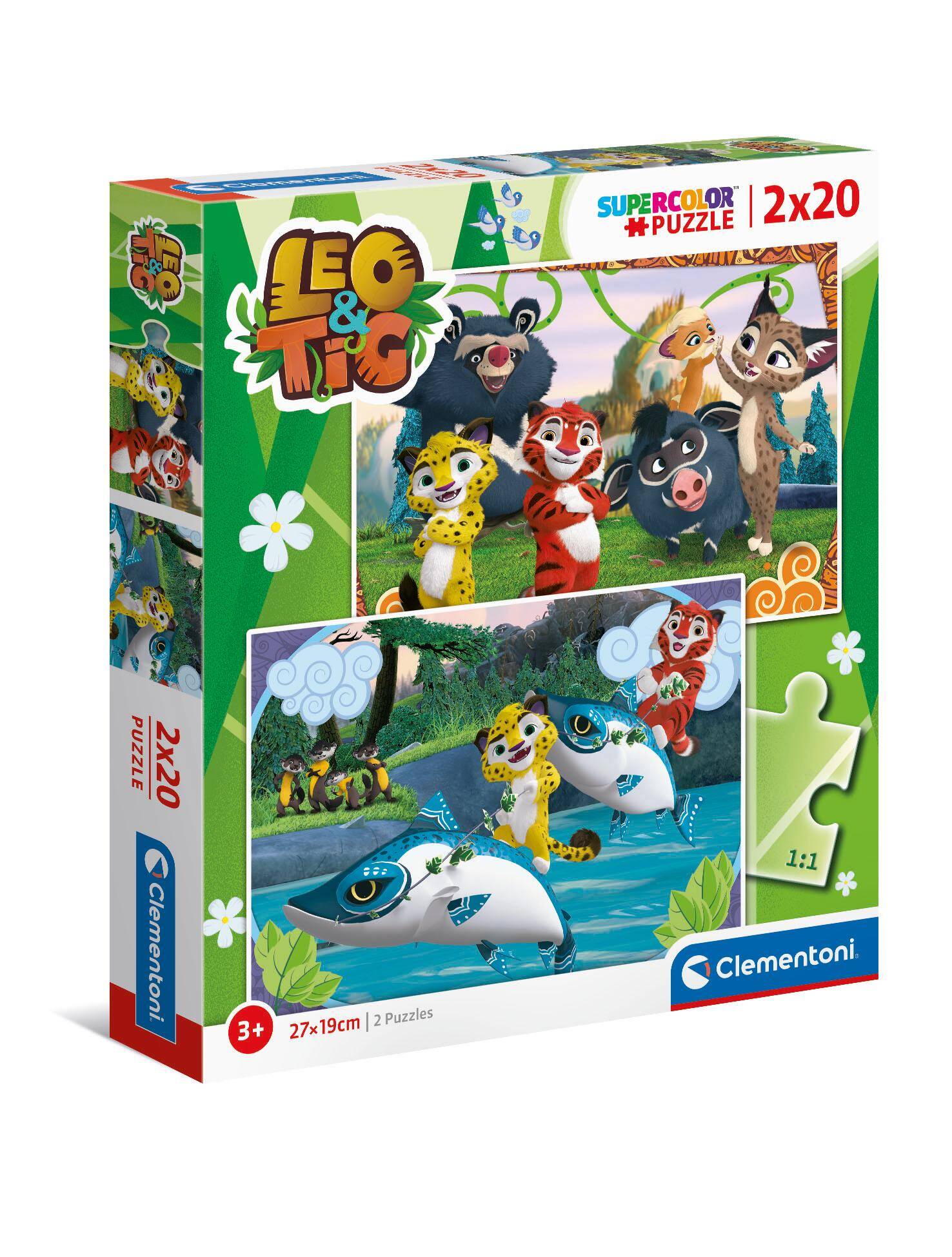 Puzzle 2w1 super kolor Leo i Tig 24785