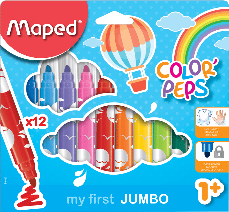 Flamastry jumbo Maped colorpeps early age 12 kolorów