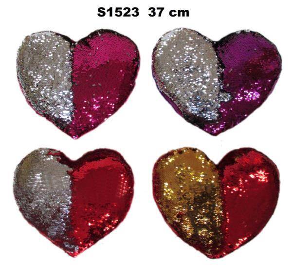 Serce cekinowe 37cm 4 kolory 155870