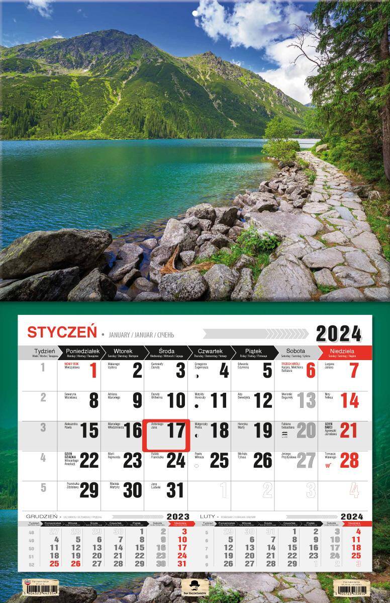 Kalendarz 2024 jednodzielny Tatry KTJ3XL-V.6