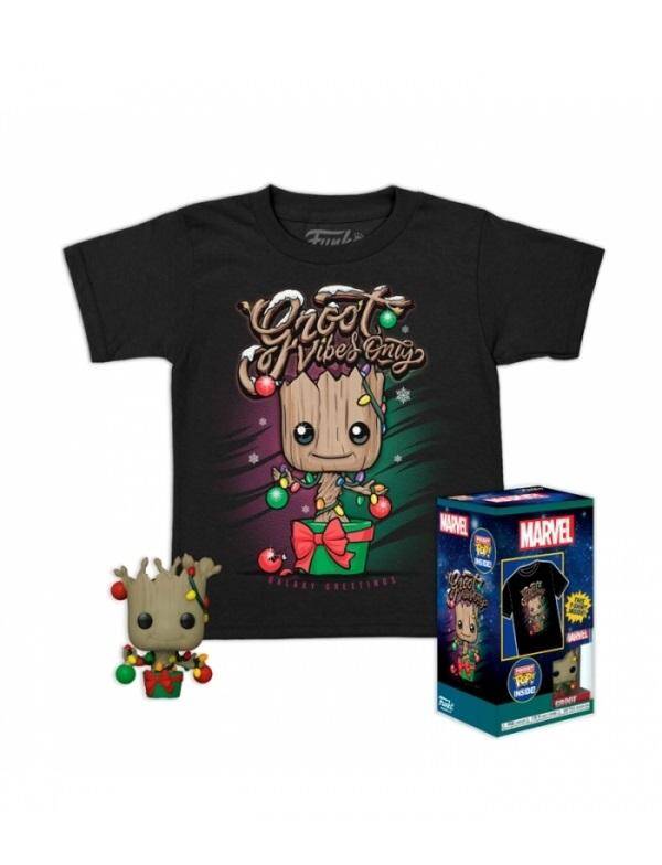 Pocket POP&Tee: Koszulka i figurka: Holiday Groot - Dziecięca -S