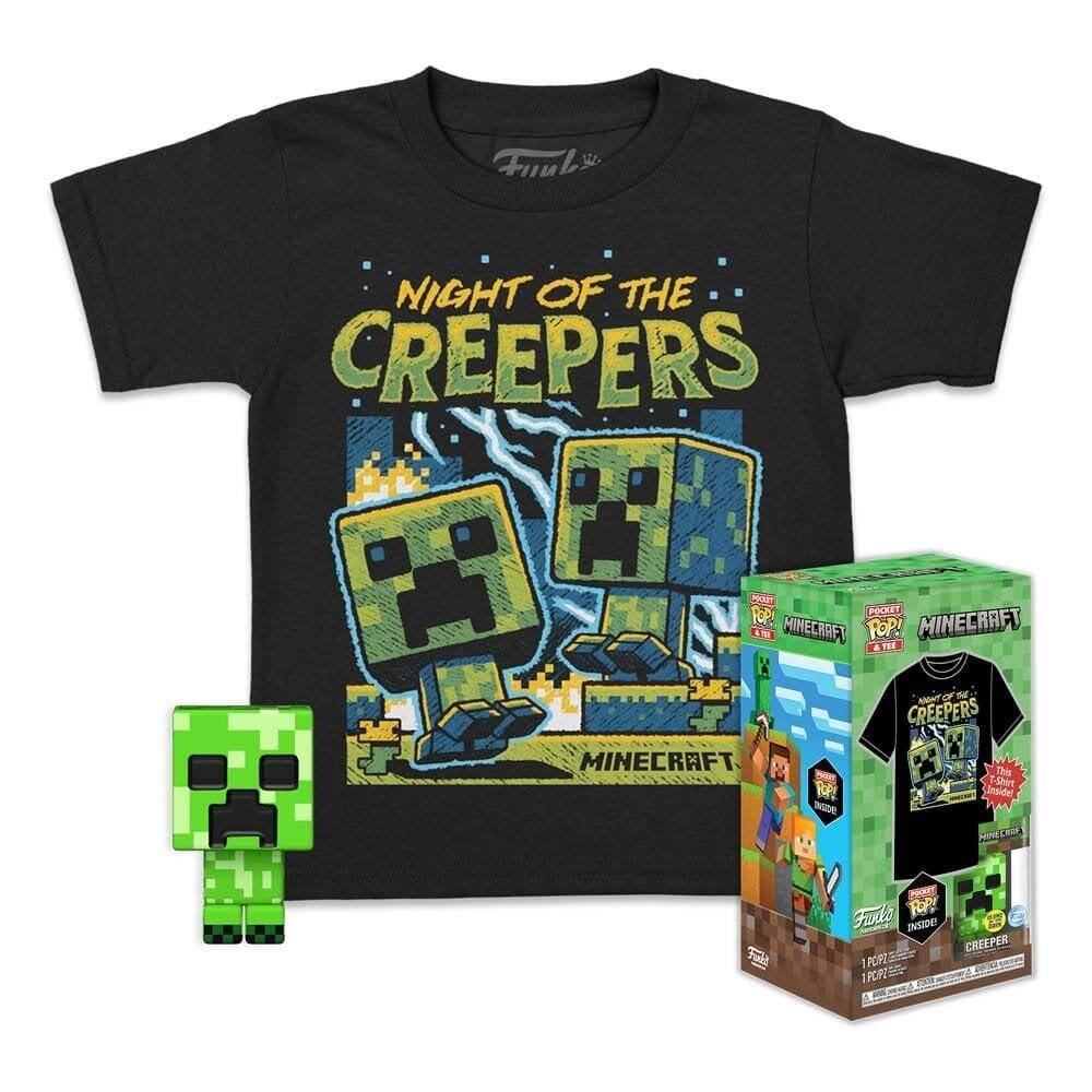 Pocket POP&Tee: Koszulka i figurka: Minecraft - Blue Creeper - L