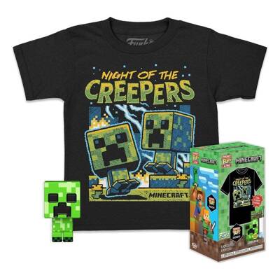 Pocket POP&Tee: Koszulka i figurka: Minecraft - Blue Creeper - L