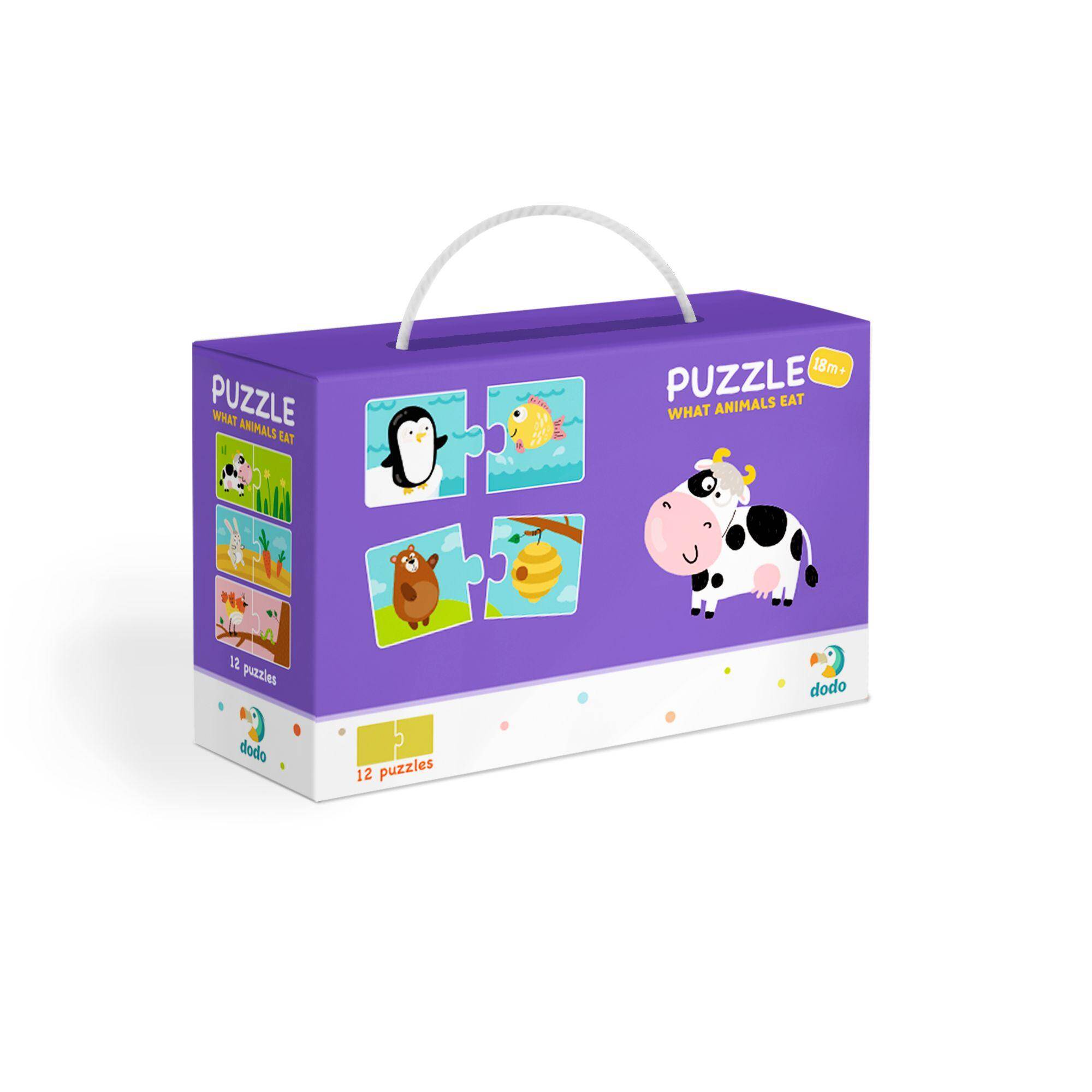 Puzzle 12 Duo Co jedzą zwierzęta DOP300118