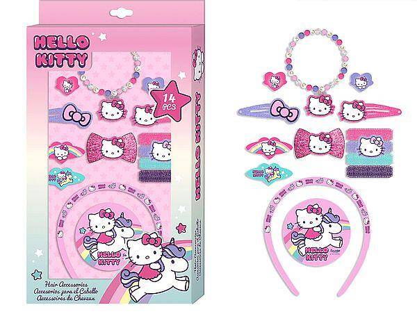 Zestaw akcesoriów do włosów Hello Kitty 14 elementów HK50103