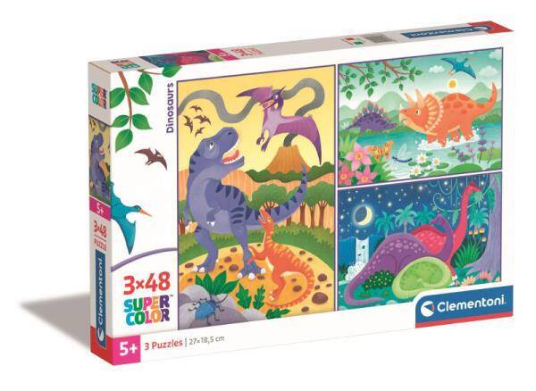 Clementoni Puzzle 3x48el Dinozaury. Noli 25288