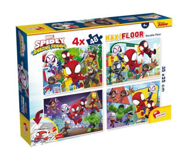 Puzzle podłogowe dwustronne Maxi Floor 4x48el Marvel Spidey 100378 LISCIANI